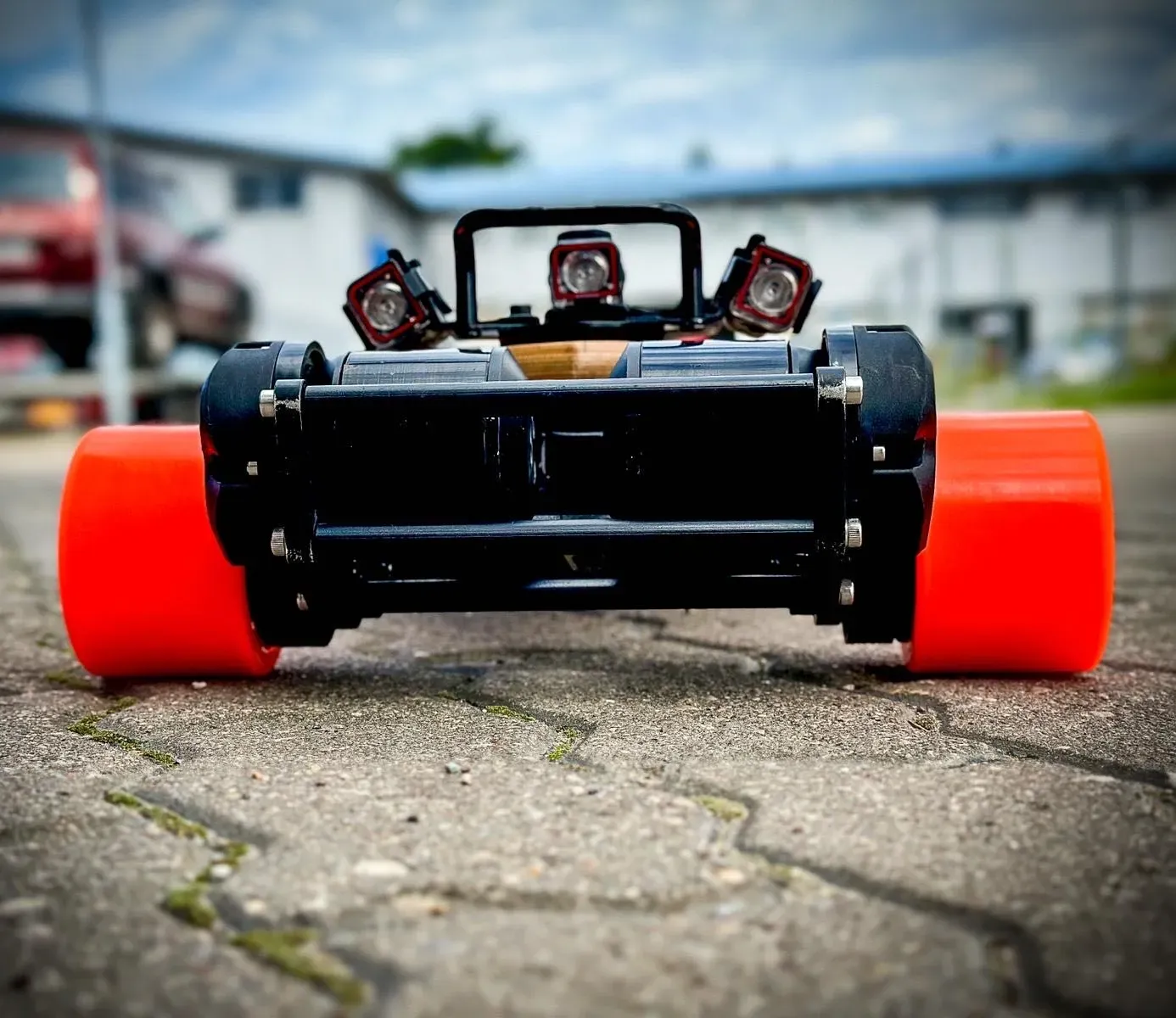 Electric skateboard rider